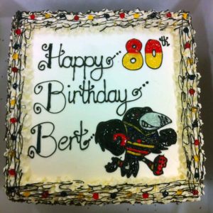 Happy 80th Birthday Bert, with Crows mascot