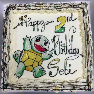 Happy 2nd Birthday Sebi, with a Squirtle from Pokémon
