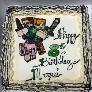 Happy 8th Birthday Mogui, with Minecraft characters