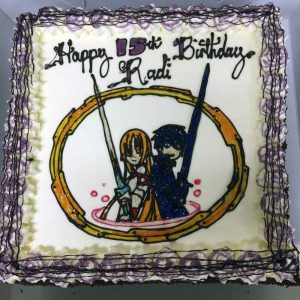 Happy 15th Birthday Radi, with characters from the anime Sword Art Online
