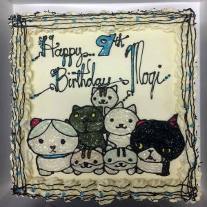 Happy 9th Birthday Mogi, with cartoon cats