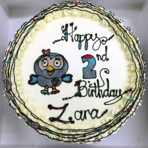 Happy 2nd Birthday Zara, with cartoon owl