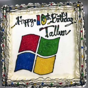 Happy 10th Birthday Tallun, with Windows logo