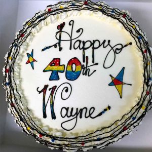 Happy 40th Wayne, decorated with stars